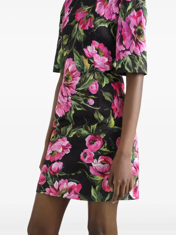 ☆国内発送☆ Dolce & Gabbana Floral Print mini dress Dolce & Gabbana floral-print Mini Dress | Black | FARFETCH CA