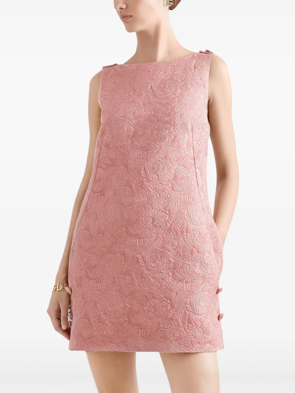 Dolce & Gabbana Mini-jurk met brokaat Roze