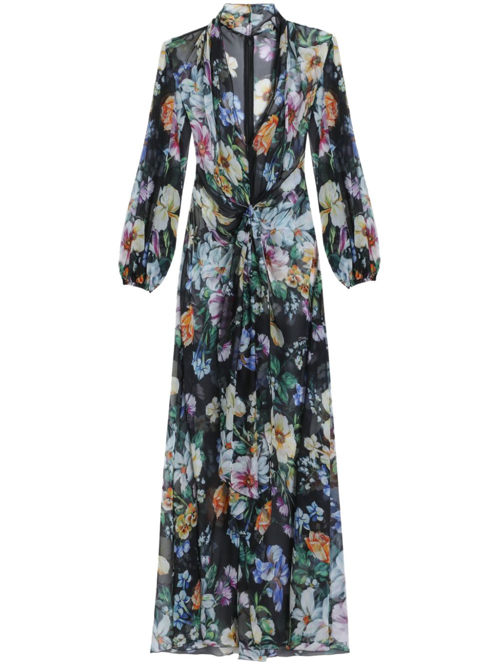 Dolce & Gabbana Maxi-jurk met bloemenprint Zwart