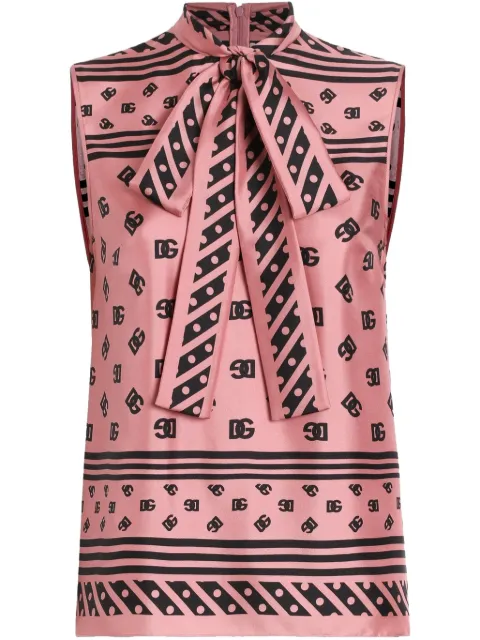 Dolce & Gabbana blusa con logo estampado