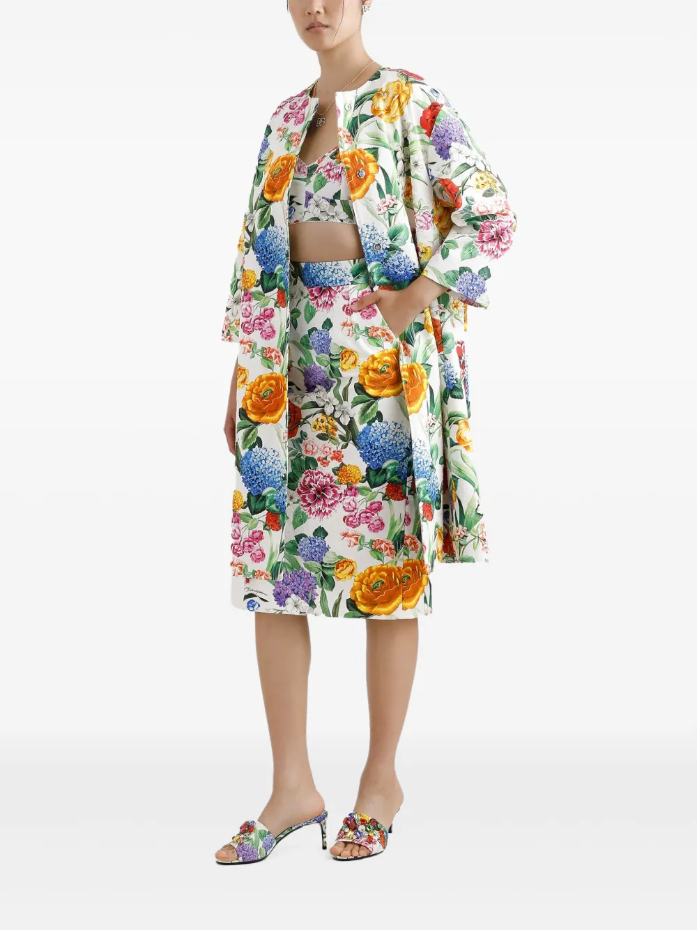 Dolce & Gabbana Top met bloemenprint Wit