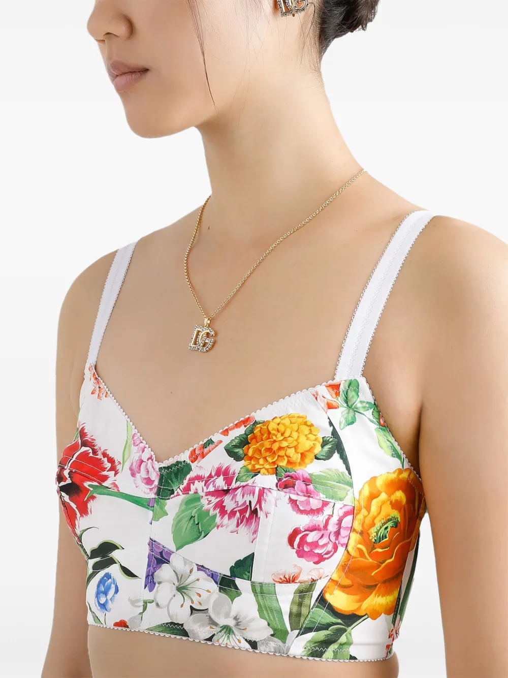 Dolce & Gabbana Top met bloemenprint Wit