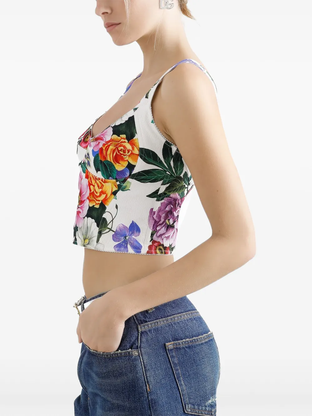 Dolce & Gabbana Top met bloemenprint Wit