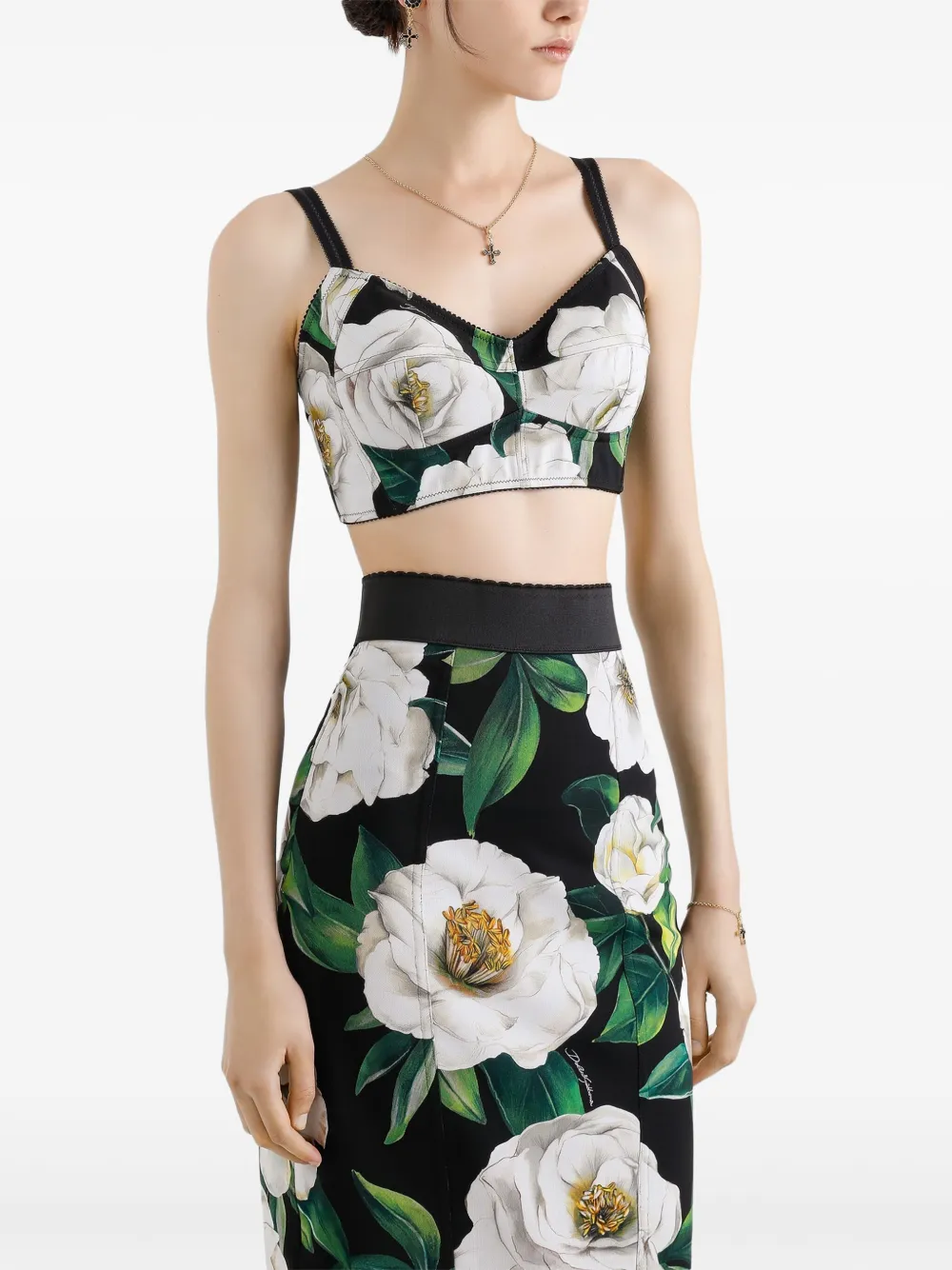 Dolce & Gabbana Bustier top met print Zwart