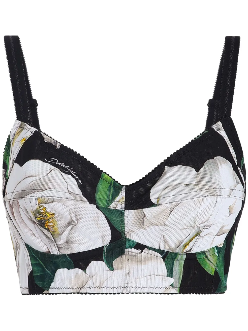 Dolce & Gabbana Bustier top met print Zwart