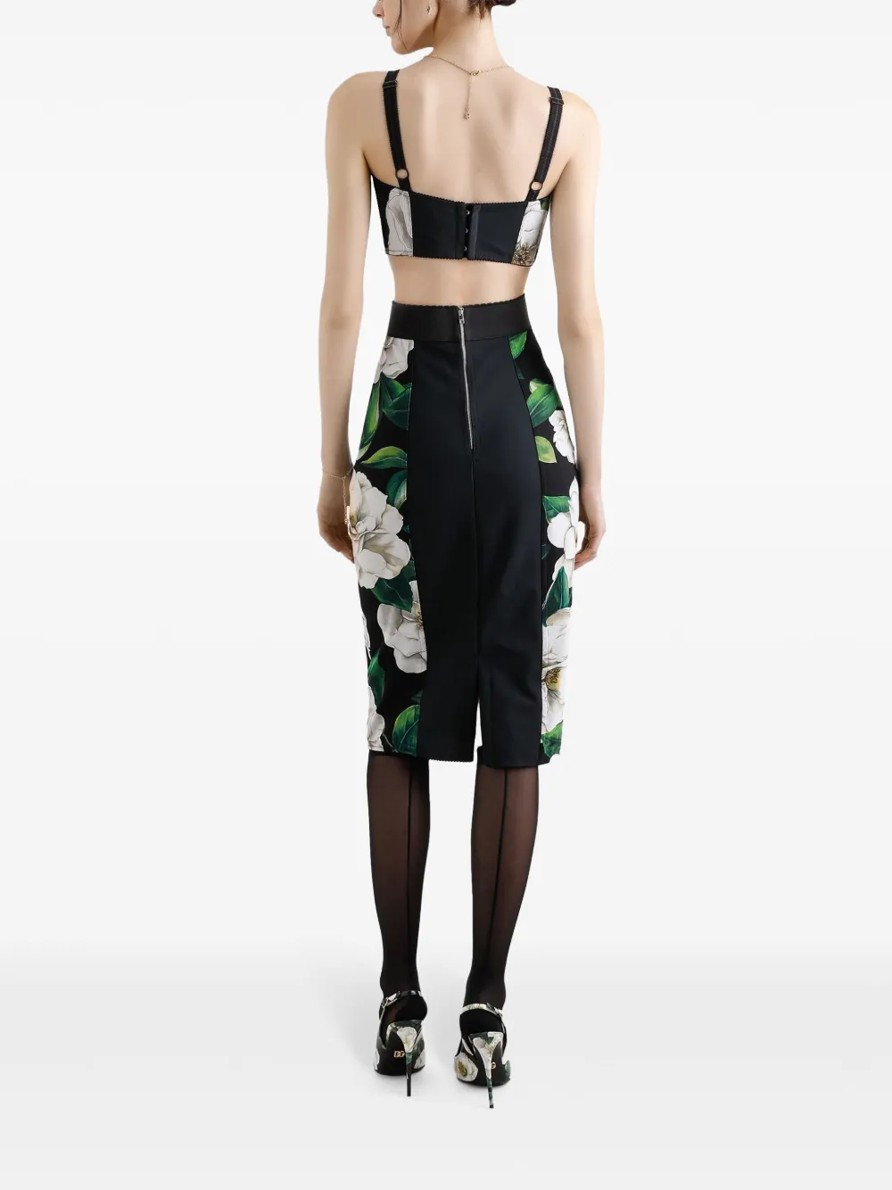 Dolce & Gabbana Bustier top met print Zwart