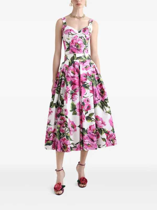 Tシャツ・カットソー DOLCE & GABBANA PEONY PRINTED POPLIN BUSTIER TOP Dolce & Gabbana peony-print Bustier Top | White | FARFETCH CA