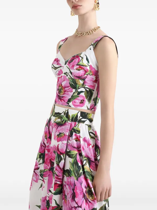 Dolce & Gabbana プリント ビスチェトップ | ホワイト | FARFETCH JP
