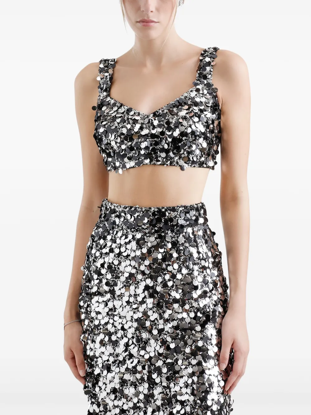 Dolce & Gabbana Top verfraaid met pailletten Zilver