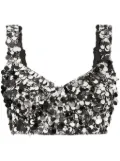 Dolce & Gabbana sequin-embellished cropped top - Silver