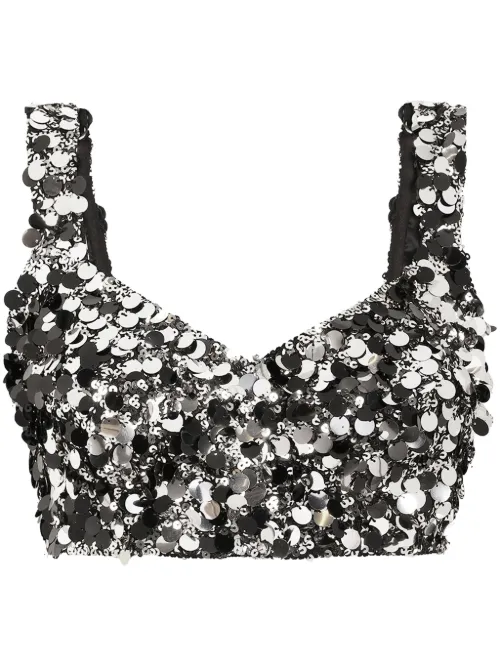 Haut crop à sequins - Dolce & Gabbana - Modalova