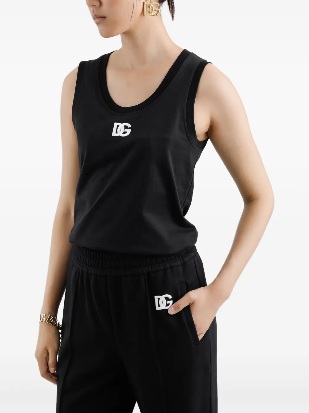 Dolce & Gabbana Tanktop met logo Zwart