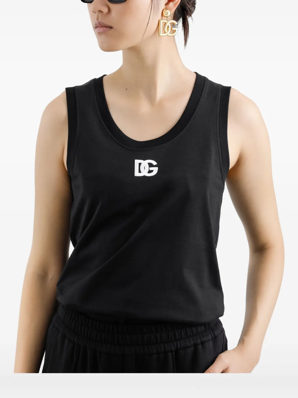 Dolce & Gabbana Tanktop met logo Zwart