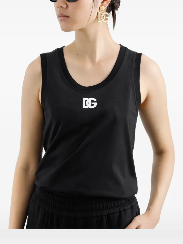 新品 D&G DOLCE&GABBANA Logo Tank Top Dolce & Gabbana DG Logo Tank Top | Black | FARFETCH