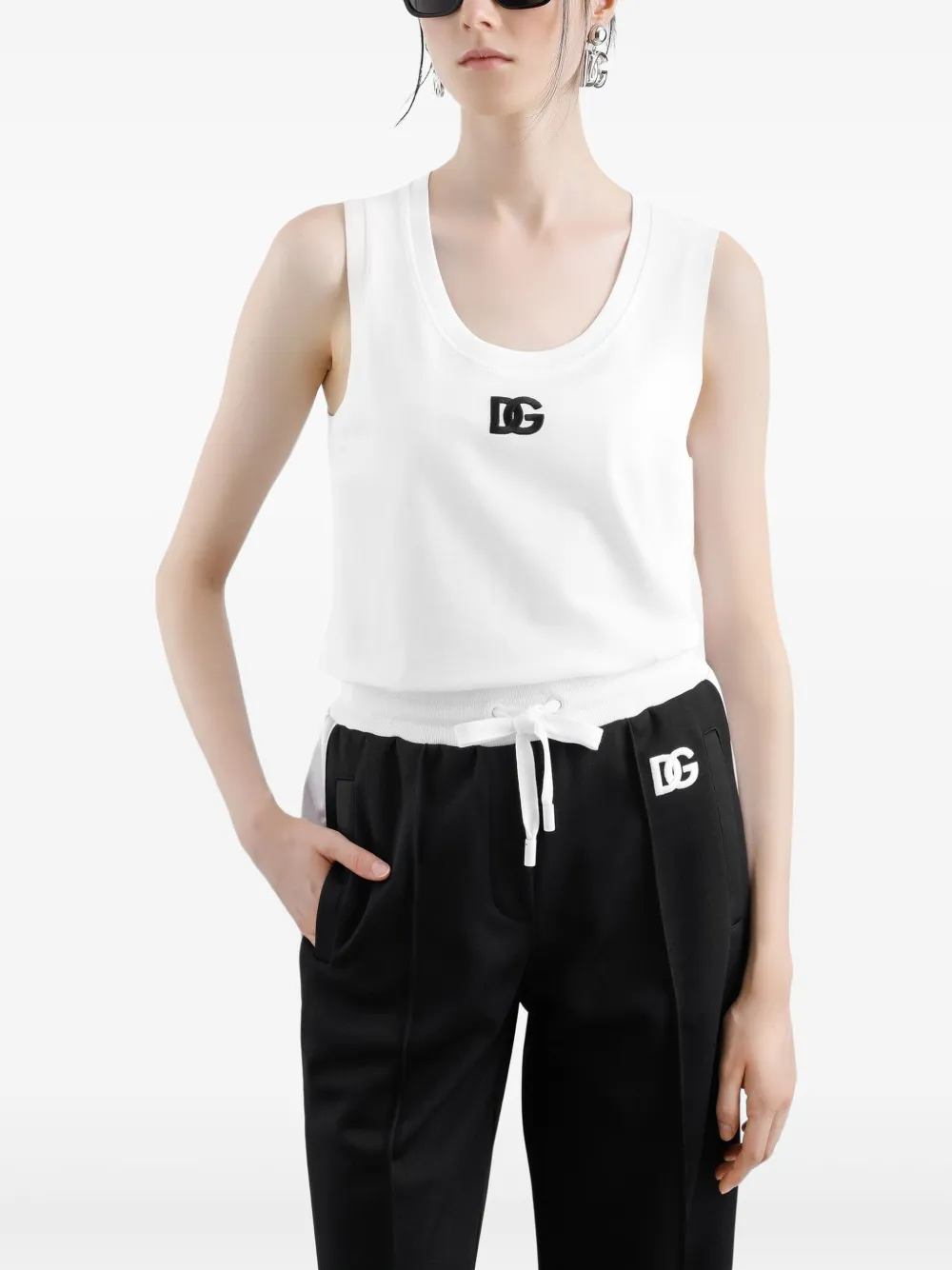 Dolce & Gabbana Tanktop met logo Wit
