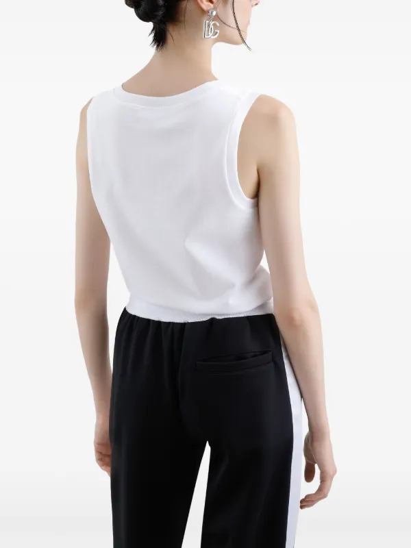 Dolce & Gabbana White Ribbed Logo Tank – Treasures of NYC
