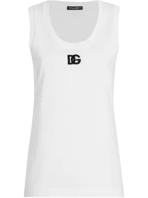 新品 D&G DOLCE&GABBANA Logo Tank Top Dolce & Gabbana DG Logo Tank Top | White | FARFETCH