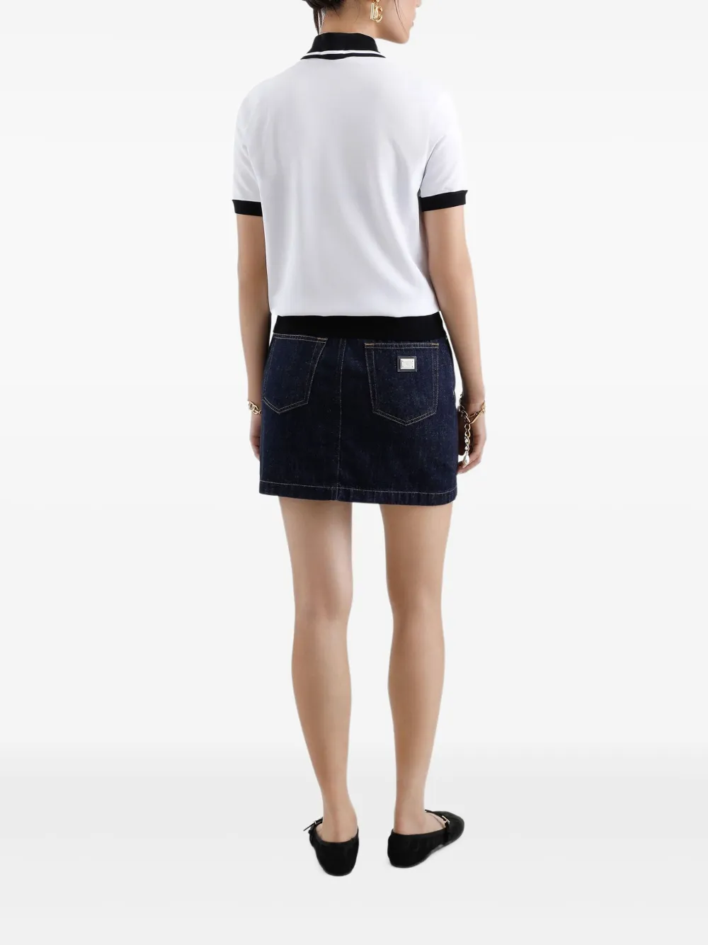 Dolce & Gabbana Polotop met geborduurd logo Wit