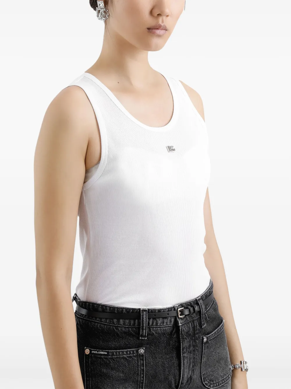 Dolce & Gabbana Tanktop met logo Wit