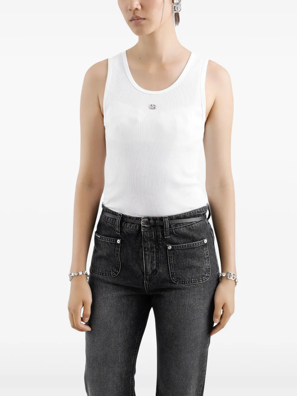 Dolce & Gabbana Tanktop met logo Wit