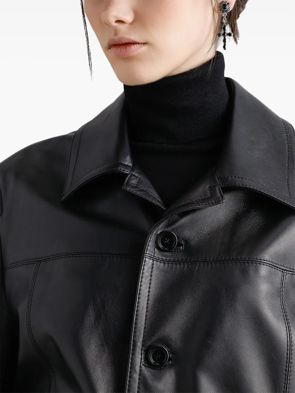 Dolce & Gabbana Leren jack Zwart