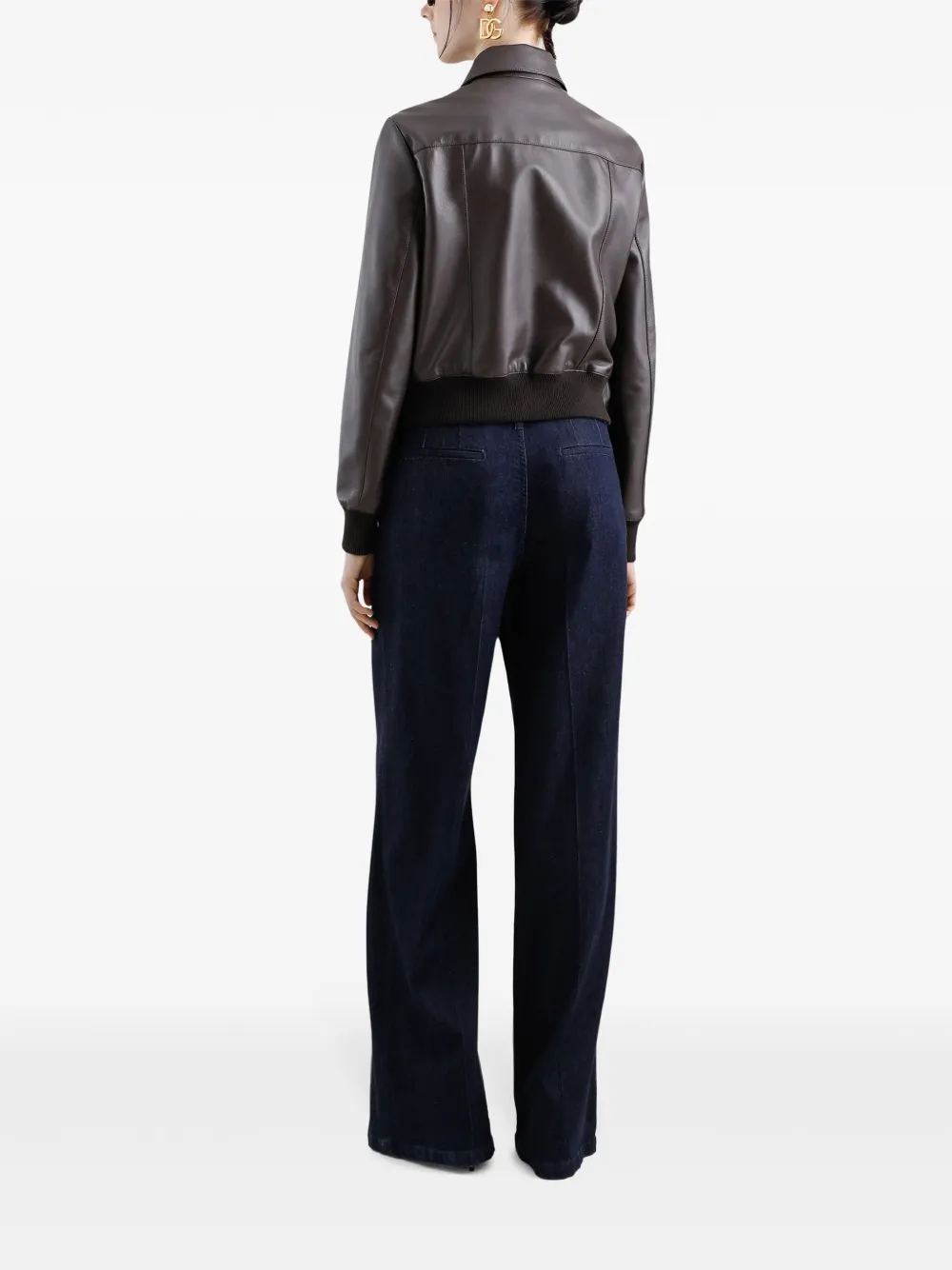 Dolce & Gabbana Leren jack Bruin