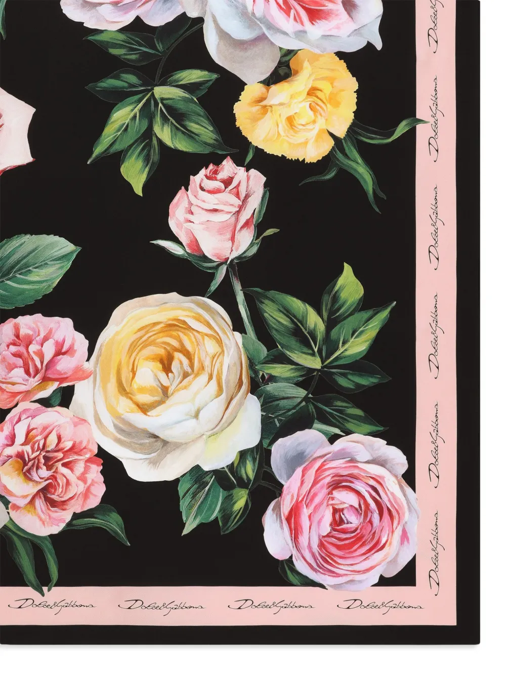 dolce&gabbana Dolce & Gabbana Foulard met bloemenprint - Zwart
