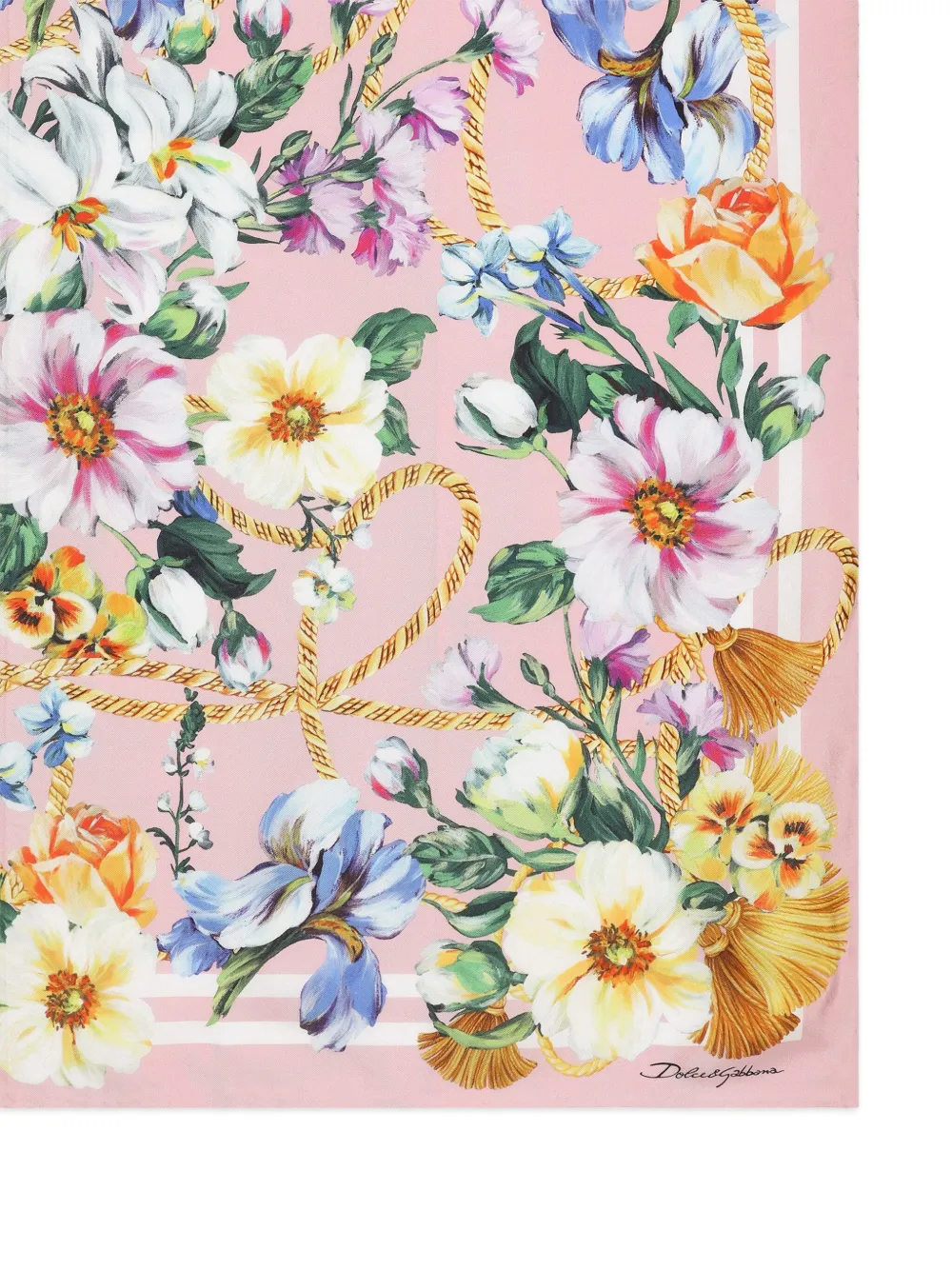 Dolce & Gabbana Sjaal met bloemenprint - Roze