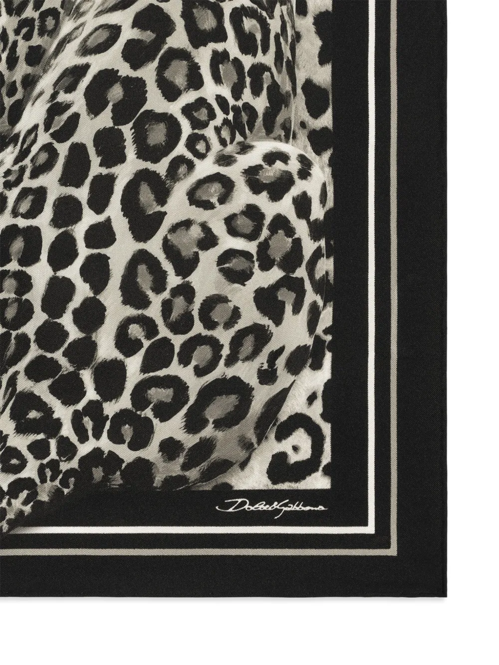 Dolce & Gabbana Sjaal met luipaardprint - Zwart