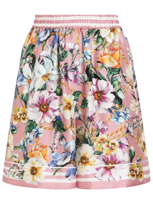 Short satiné à fleurs - Dolce & Gabbana - Modalova