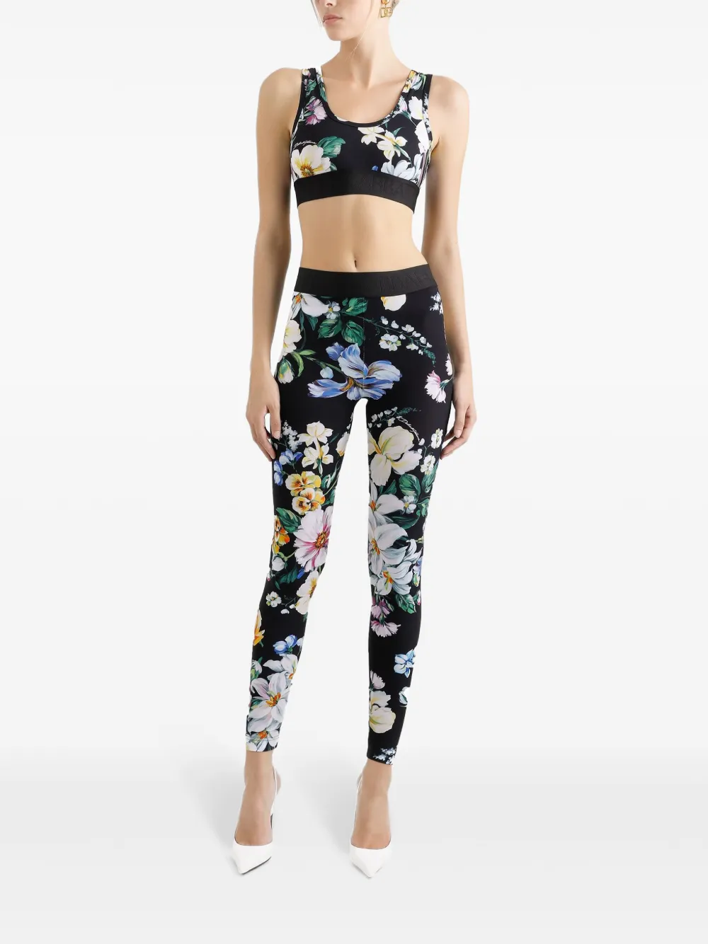 Dolce & Gabbana Legging met bloemenprint - Zwart