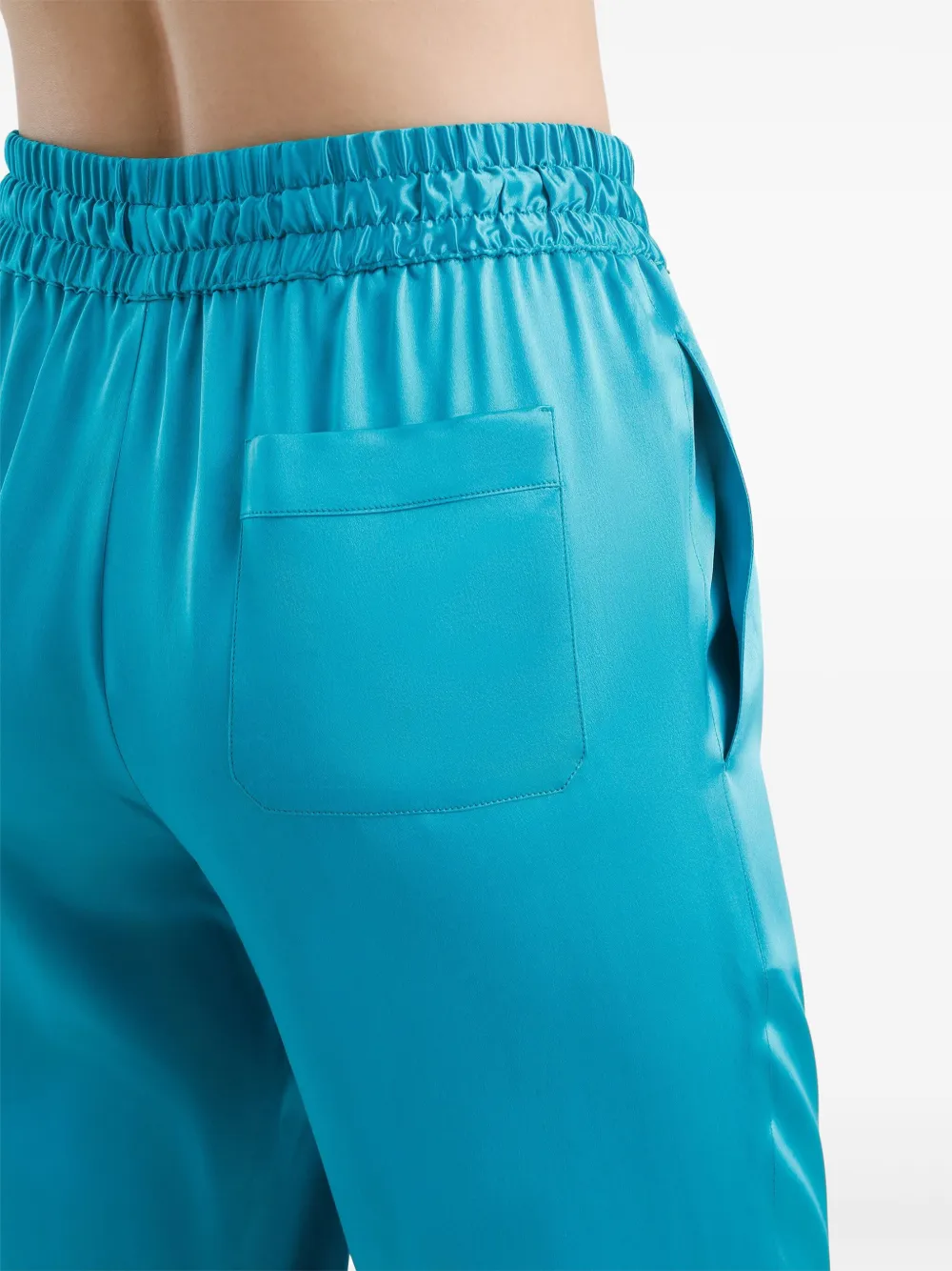 Dolce & Gabbana Satijnen broek met trekkoord taille Blauw
