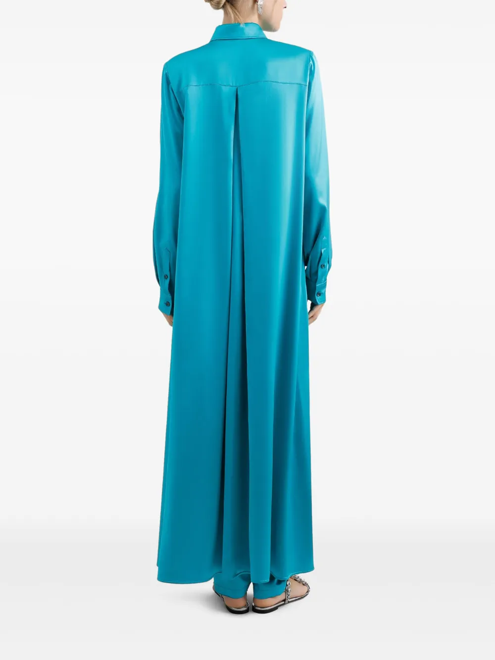 Dolce & Gabbana Satijnen broek met trekkoord taille Blauw