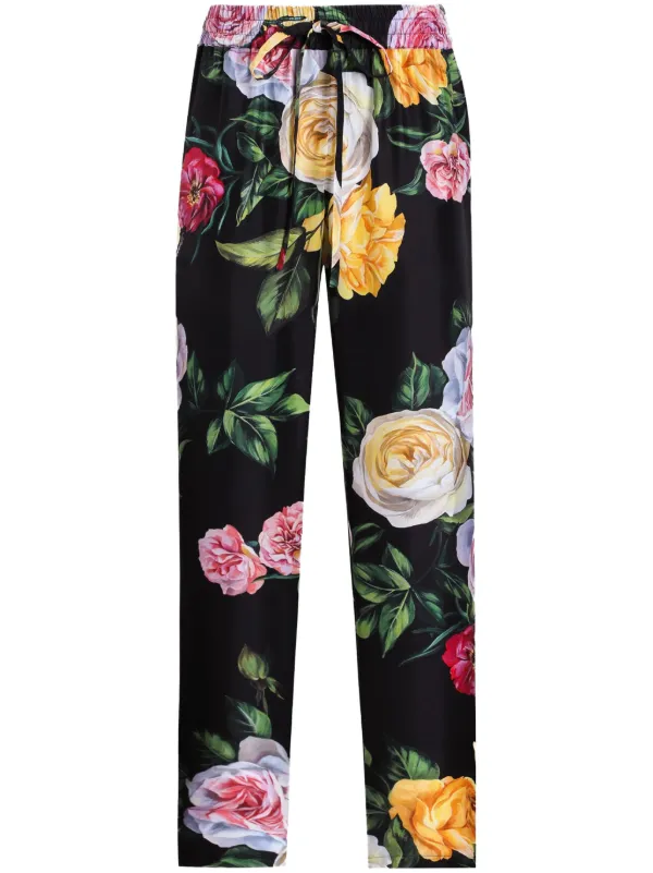 Dolce & Gabbana フローラル パンツ | ブラック | FARFETCH JP