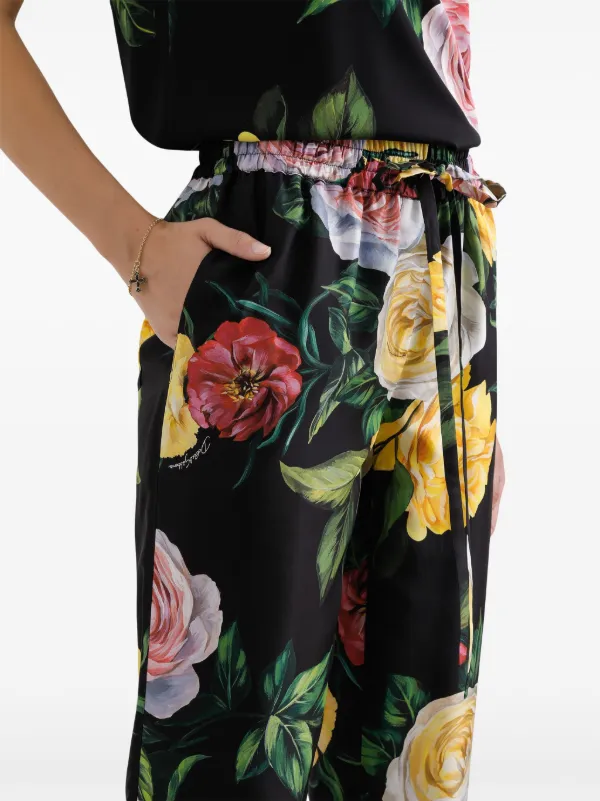 Dolce & Gabbana フローラル パンツ | ブラック | FARFETCH JP