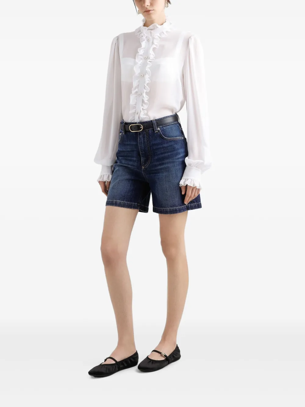 Dolce & Gabbana Shorts met logoplakkaat Blauw