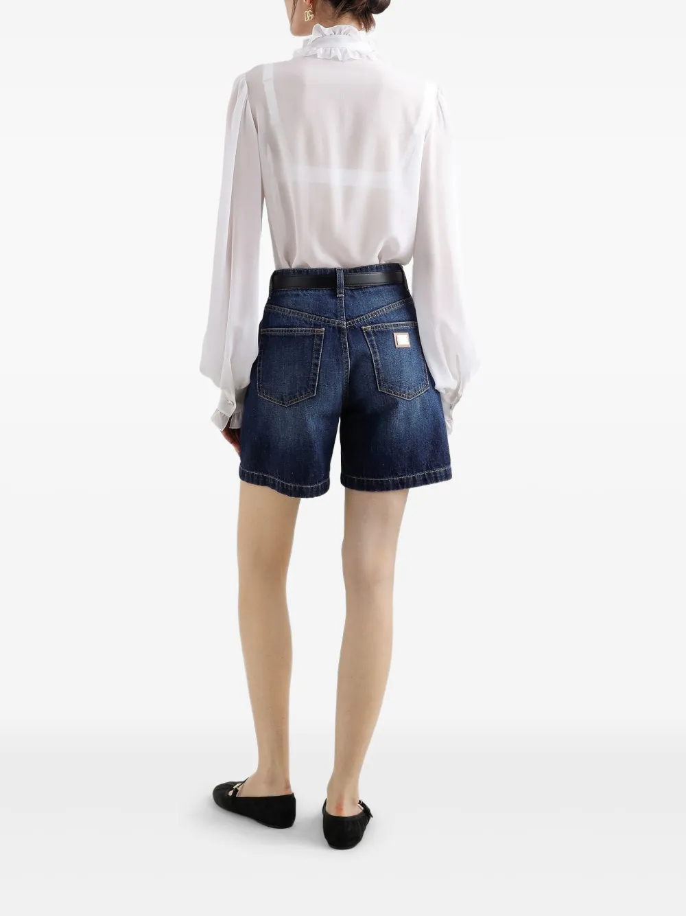 Dolce & Gabbana Shorts met logoplakkaat Blauw