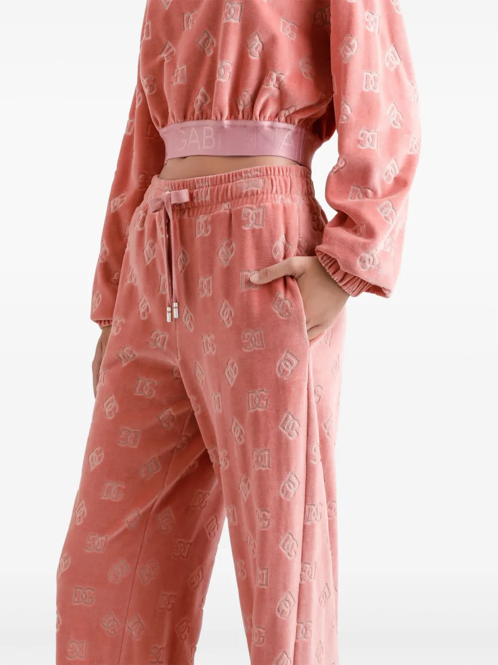 Dolce & Gabbana Trainingsbroek met logo jacquard Roze
