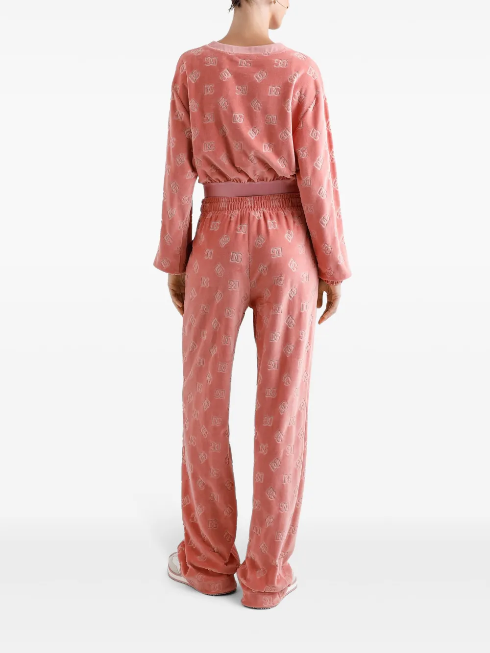 Dolce & Gabbana Trainingsbroek met logo jacquard Roze