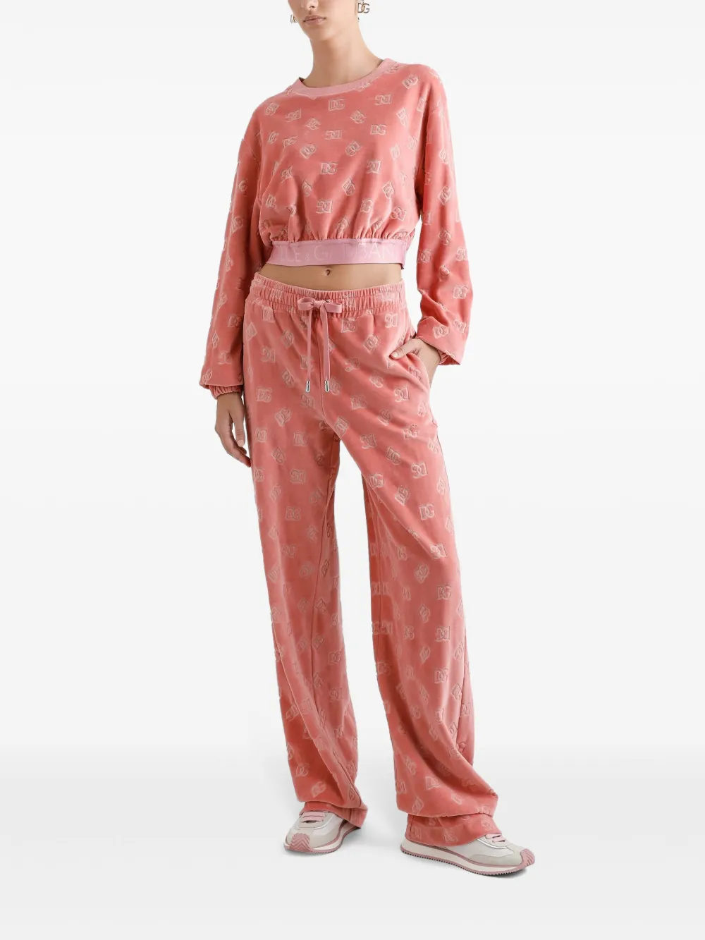 Dolce & Gabbana Trainingsbroek met logo jacquard - Roze