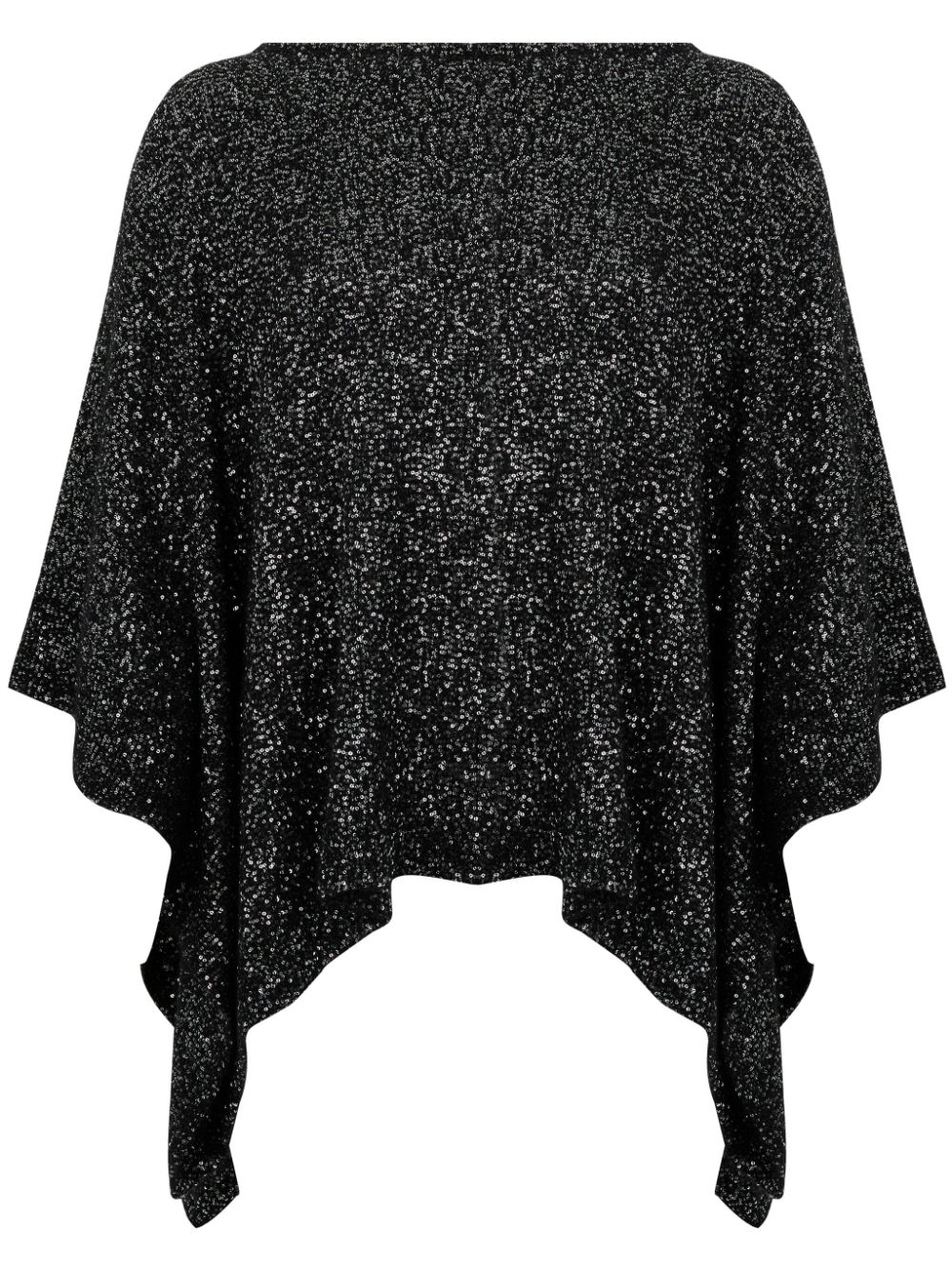 D.Exterior sequinned cape - Black