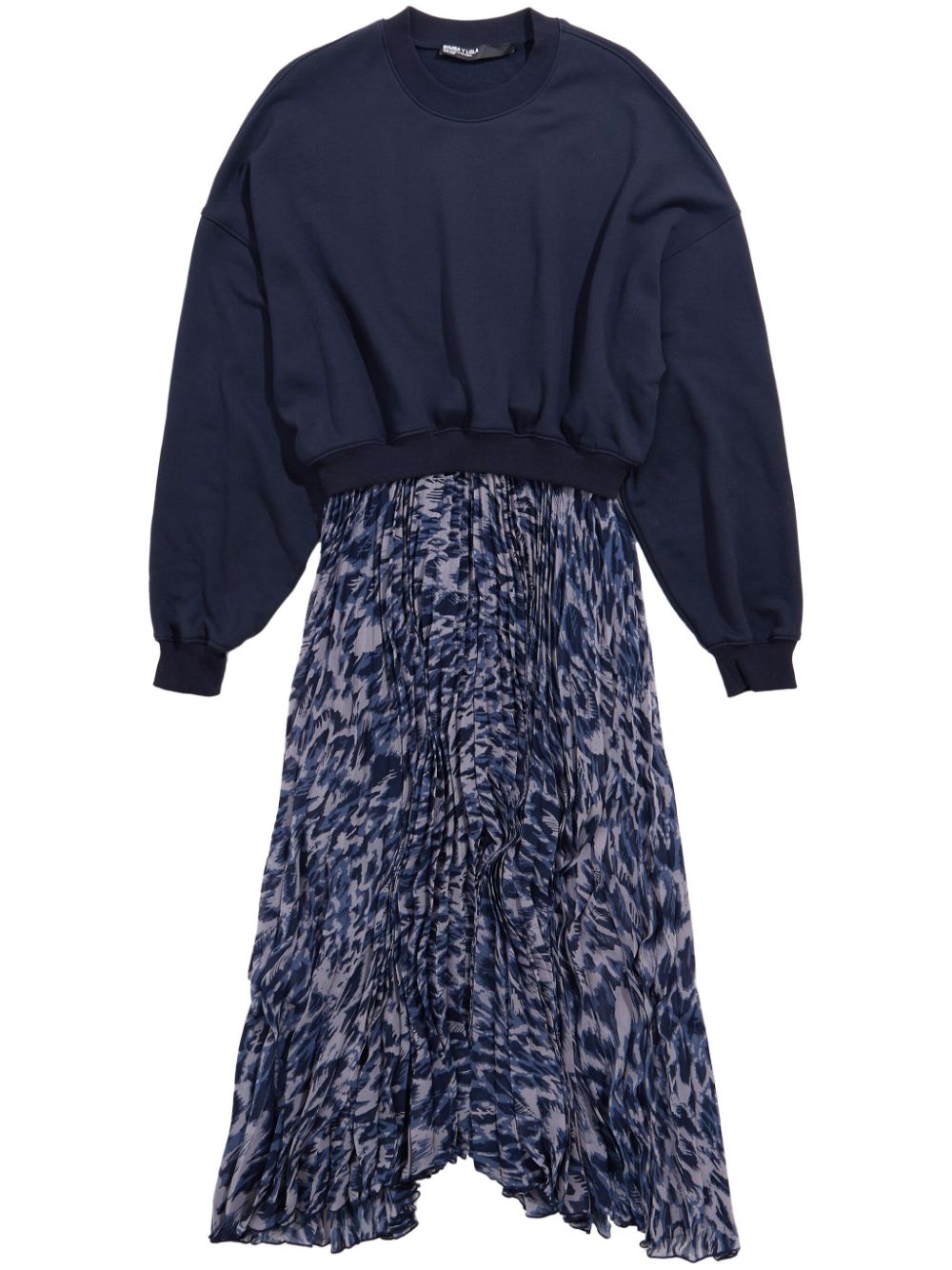 Shop Bimba Y Lola Graphic-print Midi Dress In Blau