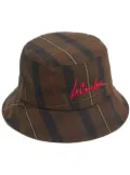 Bimba y Lola logo-embroidered checked bucket hat - Brown