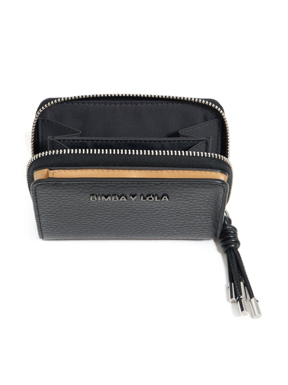 Shop Bimba Y Lola Zipped Leather Wallet In Black