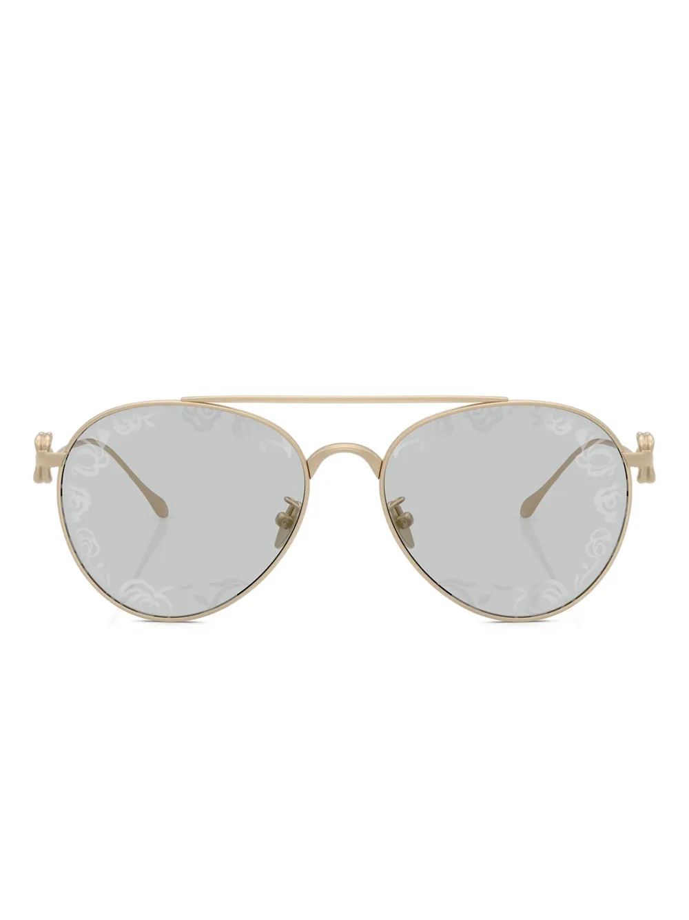 Giorgio Armani Occhiali da sole tondi con decorazione rosa - Oro