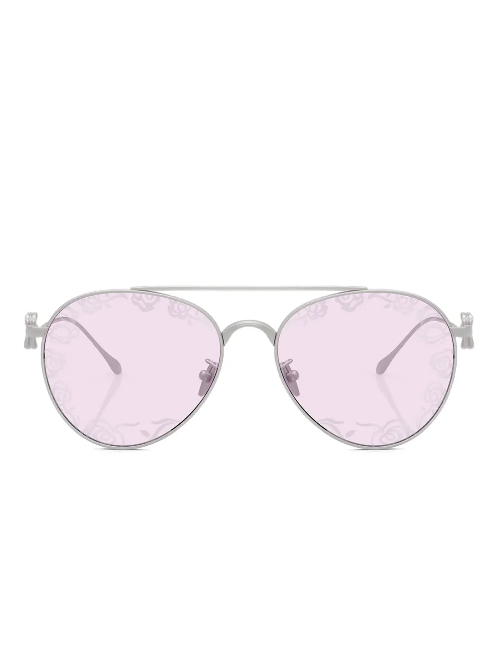 Giorgio Armani Occhiali da sole tondi con decorazione rosa - Argento