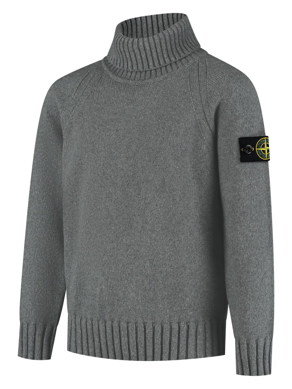 Shop Stone Island Junior Compass-patch Knit Jumper In Grey