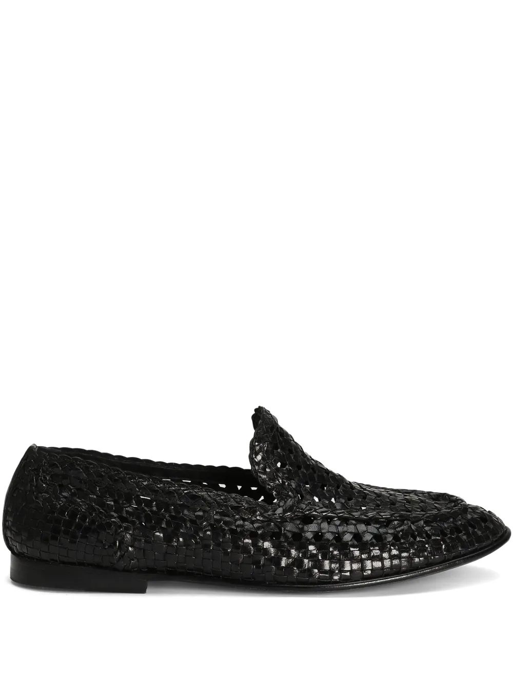 Dolce & Gabbana Leren slippers Zwart