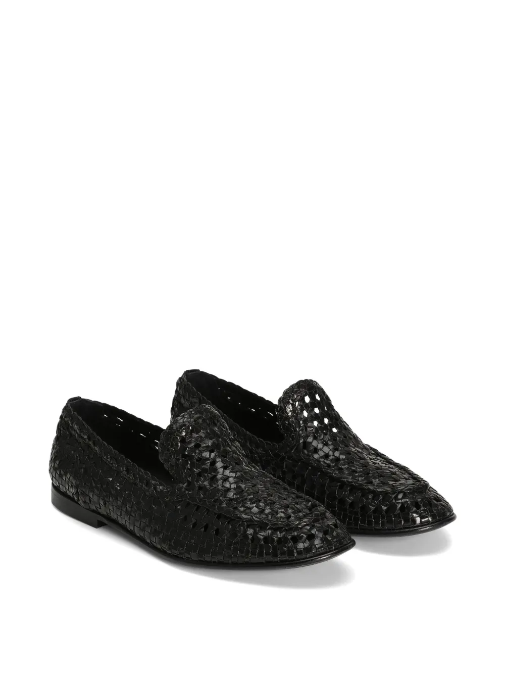 Dolce & Gabbana leather slippers - Zwart