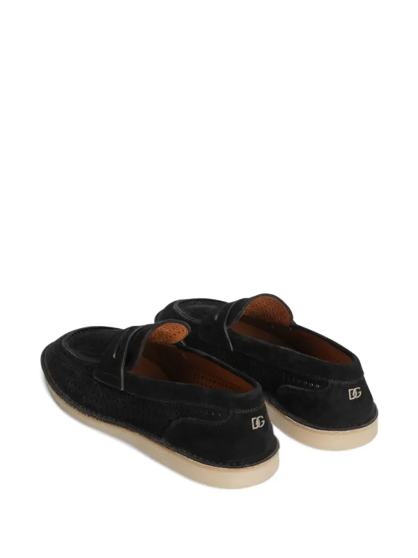 Dolce & Gabbana 黒スエードローファー Calfskin slippers in Black for Men | Dolce&Gabbana® US